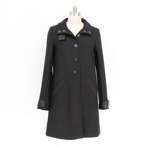 H&M Black Wool-Blend Military Style Coat - Picture 1 of 6